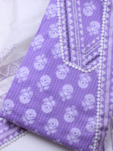 Printed Cotton Blend Unstitched Suit With Dupatta